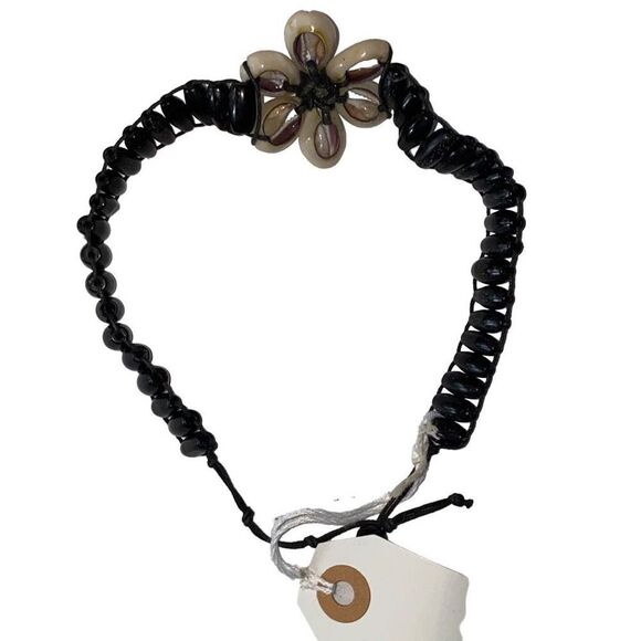 Vintage sea shell and black coral choker necklace 90s Y2K surfer VSCO beachy - Picture 2 of 3